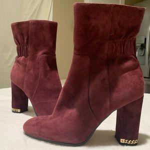 $225 Michael Kors MK chain Suede leather Booties